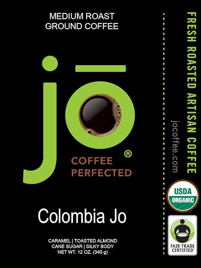 JO COFFEE: New York Jo Signature Blend No Fun Jo Decaf Swiss Water Process Wild Jo Bold Dark Strong Rich and Colombia Jo Medium Roast 12 oz each USDA Certified Gourmet Coffee Gluten-Free