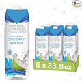 6 Pack of Nature's Goodness Coconut Water - 33.82 Fl Oz 1(L) (No Pulp Sugar Free Vegan Hydrating Naturally)