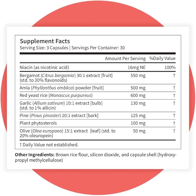 Pattern Wellness Cholesterol Complex Supplement – Supports Overall Well-Being – 3rd Party Lab Tested – 90 Vegan Capsules