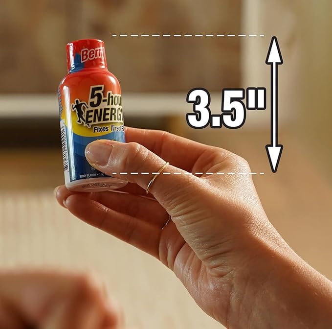 5-hour ENERGY Regular Strength Energy Shot 1.93oz 20-Pack – Sugar Free Caffeine Energy Booster with B-Vitamins &amp Amino Acids – Zero Calorie (20 Bottles – Single Flavor Berry Regular Strength)