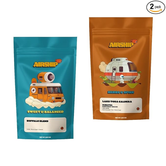 Bean Box Sampler - Roasted by Airship 2-Pack Freshly Ground Coffee Gourmet Coffee