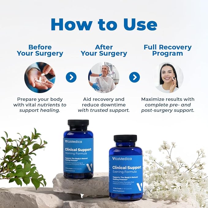 VitaMedica Clinical Support Formula - Supports Wound Healing &amp Bruising - Pre &amp Post-Op Surgery Essential &amp Injury Recovery Multivitamin Supplement