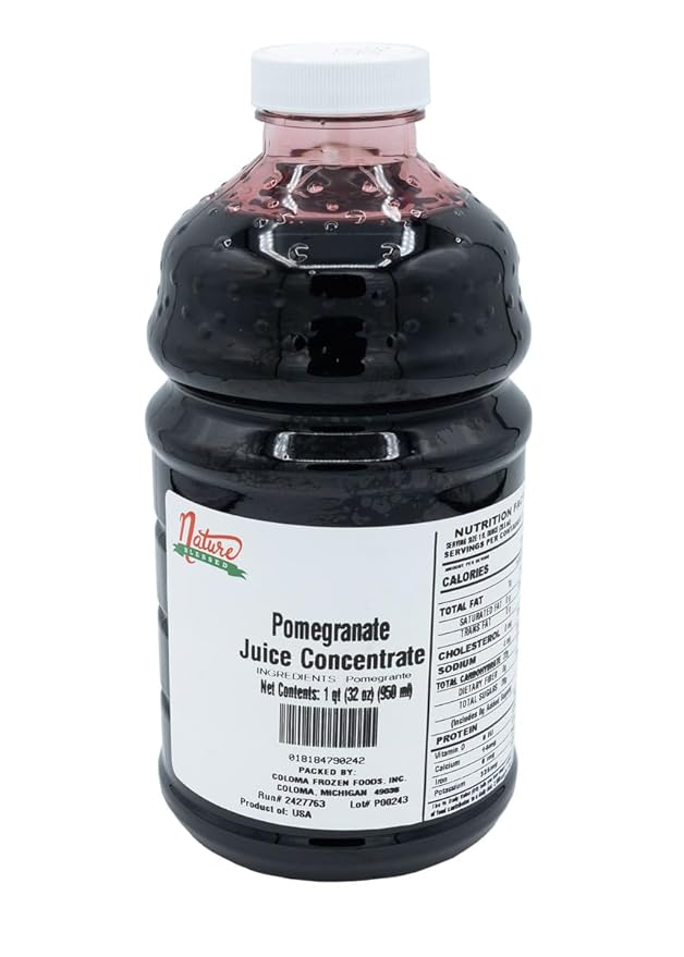 Nature Blessed 100% Pure Pomegranate Concentrate - 1 Quart (1/32 fl oz bottle) Applications: Home Wine Making Brewing Distilling Smoothies Jelly
