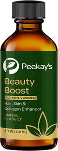 Peekays Beauty Boost Hair Skin and Collagen Supplement for Men &amp Women 2 fl oz (2 fl oz)
