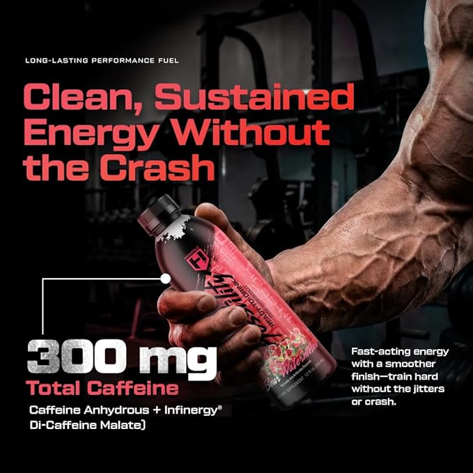HOSSTILE Hosstility RTD Pre-Workout – Ready to Drink Pre Workout for Energy Focus Pump &amp Hydration All-in-One Formula for Performance Sour Watermelon 12 Servings