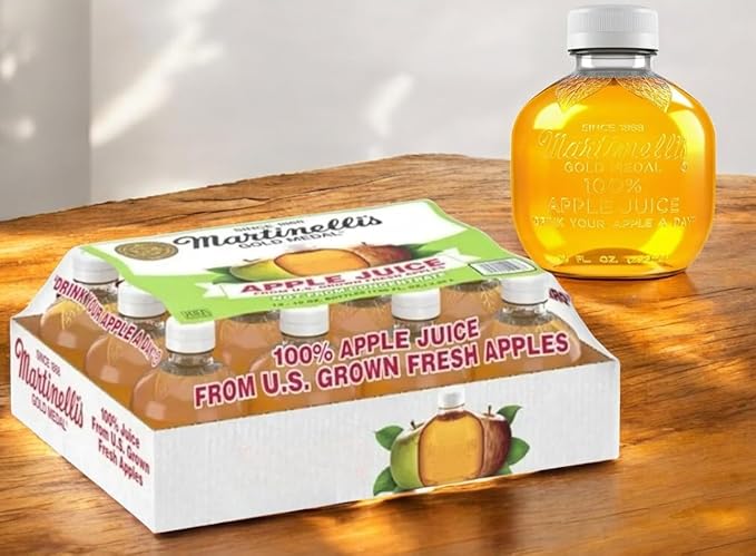 Apple Juice – 100% Pure Not from Concentrate 12 Pack of 10 fl oz Bottles Pasteurized No Added Sugar
