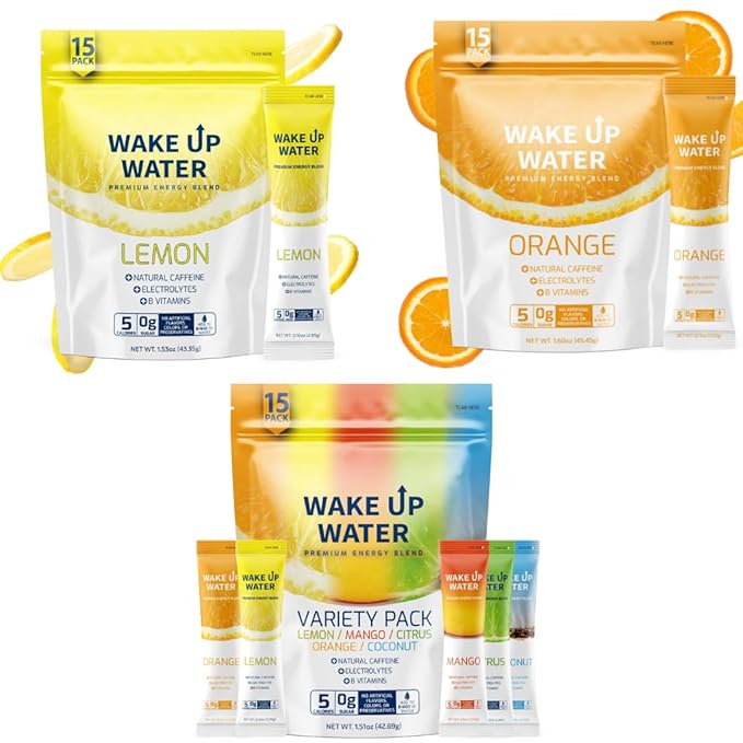 Lemon + Variety + Orange (15+15+15 Pack) - Energy + Hydration Packets