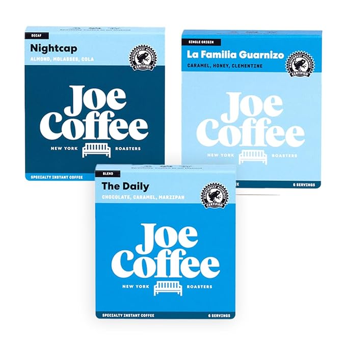 Joe Coffee Company - Nightcap Decaf Specialty Instant Coffee Packets (6 Sachets) | NYC Roaster Kosher Climate-Friendly
