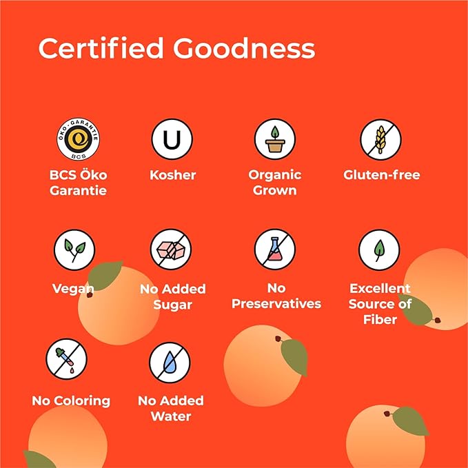 IOS Love Organic Juice - USDA Organic Certified - Cold Pressed No Added Sugar No Water No Artificial Colors No Preservatives No Flavors Added No Gluten - 33.8 Fl Oz (Apricot Pack of 2)