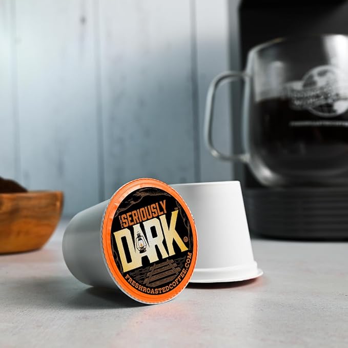 Fresh Roasted Coffee Seriously Dark Artisan Blend Dark Roast 72 Pods for K Cup Brewers
