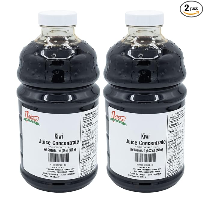 Nature Blessed 100% Kiwi Fruit Juice Concentrate - 2 Quarts (2/32 fl oz bottles) Applications: Home Wine Making Brewing Beer Distilling Hard Cider Smoothies Making Jelly