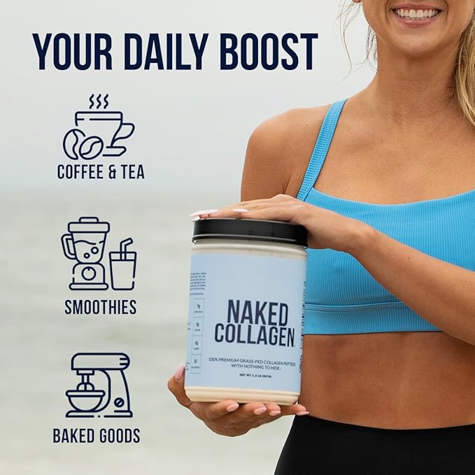 NAKED Collagen Stick Packs - Pasture-Raised Unflavored Grass-Fed Hydrolyzed Collagen Travel Pack Paleo Friendly Non-GMO Keto Gluten Free 30 Sachets