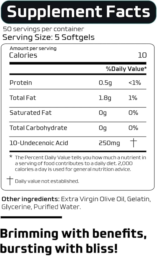 Undecylenic Acid - 250 mg Formerly SF722 Fatty Acid to Support a Healthy Balance of Gut and Vaginal Flora - Dr. B Supplements - 250 SoftGel Capsule - 50 Servings