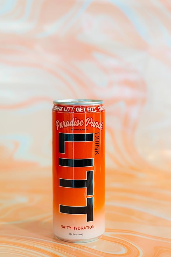 DRINK LITT PARADISE PUNCH | Fruit Punch | Natty Hydration | Natural Electrolytes | B Vitamins | 11 oz (Pack Of 12)