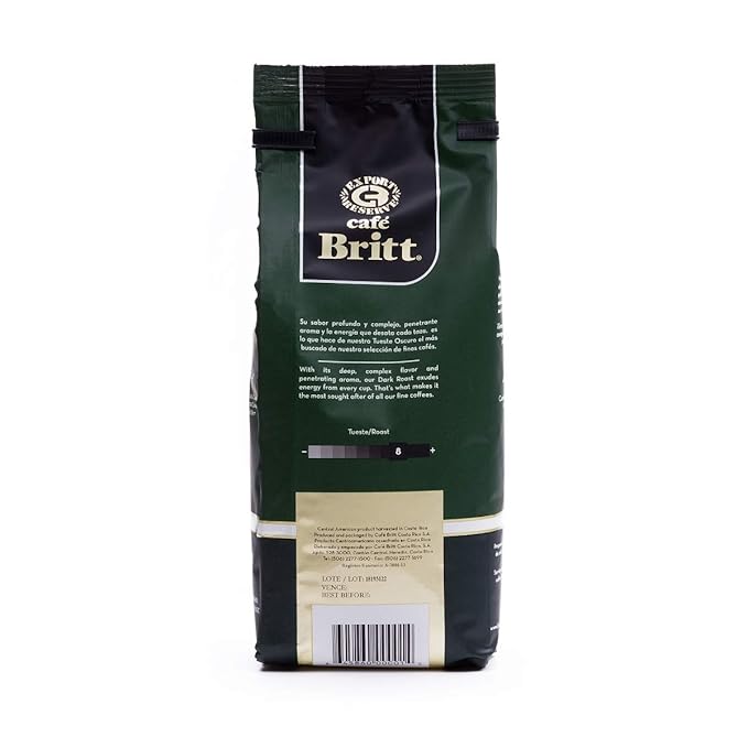 Café Britt® - Costa Rican Dark Roast Coffee (12 oz.) (3-Pack) - Whole Bean Arabica Coffee Kosher Gluten Free 100% Gourmet &amp Dark Roast