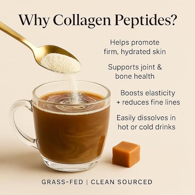 ORGANICS NATURE Collagen Peptides Powder with Irish Sea Moss Vanilla Caramel Flavored | Naturally Sourced Hydrolyzed Collagen w/Biotin for Hair Skin Nail and Joint Support 30 Servings 380 gr