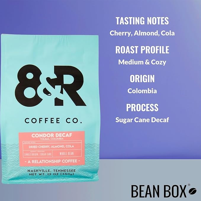 Condor Decaf Colombia - Roasted by 8th &amp Roast Coffee Co. - Whole Bean Coffee - 12 Ounce Bag