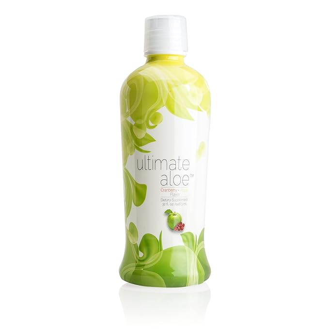 Ultimate Aloe - Aloe Vera Juice for Gut Health Digestive Comfort Immune Support and Nutrient Absorption - 16 Servings (Cranberry and Apple)