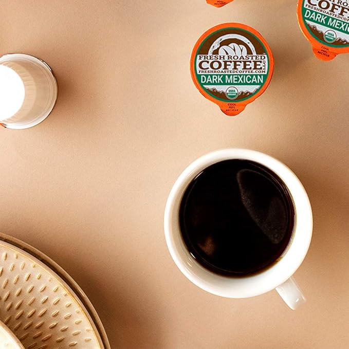 Fresh Roasted Coffee Organic Dark Mexican | Mold &amp Myco 3rd Party Tested USDA Organic Kosher | Dark Roast 72 Pods for K Cup Brewers