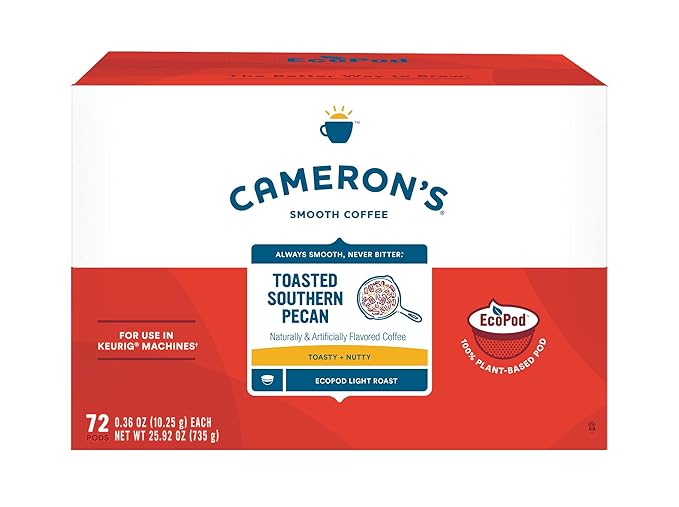Cameron's Coffee Single Serve Pods Toasted Southern Pecan 72 Count (Pack of 1)