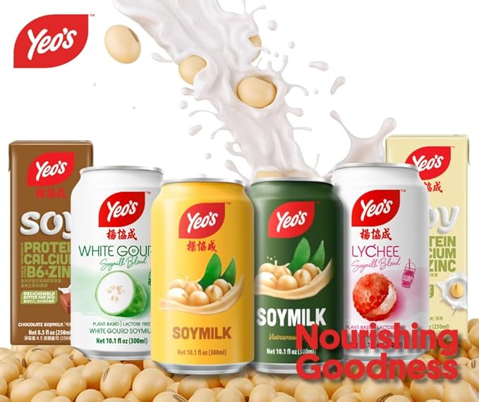 Yeo’s Lychee Drink 10.1 fl oz – Sweet Tropical Lychee Fruit Beverage Ready to Drink Serve Chilled or Over Ice (Pack of 24 Cans)