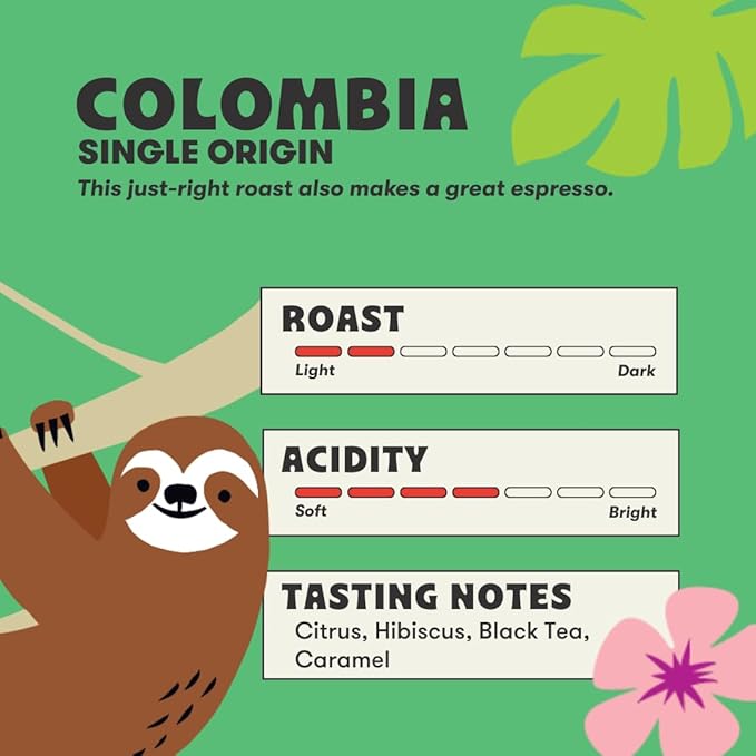 Peace Coffee Colombia Single Origin Ground Medium Roast Coffee 5 lb Organic Fair Trade Crisp Mild Flavor Shade Grown Fresh Roasted