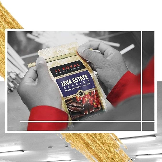 JJ Royal Coffee Java Estate Arabica 200g Ground Coffee (Pack of 1)