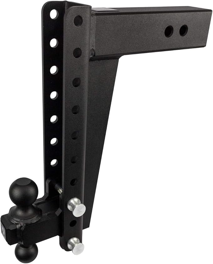 BulletProof Hitches - 3.0 Adjustable Heavy Duty Trailer Hitch (22000 lb. Rating) - 14 Drop/Rise Trailer Hitch with 2 &amp 2-5/16 Dual Ball - Powder Coat Solid Steel Corrosion-Resistant