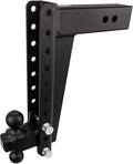 BulletProof Hitches - 3.0 Adjustable Heavy Duty Trailer Hitch (22000 lb. Rating) - 14 Drop/Rise Trailer Hitch with 2 &amp 2-5/16 Dual Ball - Powder Coat Solid Steel Corrosion-Resistant