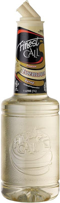 Finest Call Premium Elderflower Syrup Drink Mix 1 Liter Bottle (33.8 Fl Oz) Individually Boxed