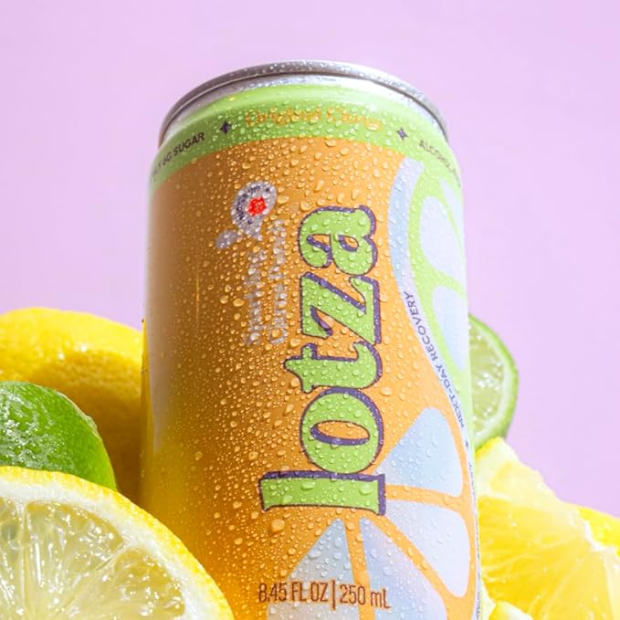 Lotza Sparkling Non-Alcoholic Adaptogen Drink with Electrolytes | Non-Alcoholic Mocktail &amp Drink Mixer| Antioxidants &amp Real Fruit (Pack of 12) Original Citrus