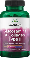 Swanson Glucosamine &amp BioCell Collagen Type II Joint and Skin Health Supplement for Active Adults Seeking Mobility and Skin Elasticity Support (90 Capsules)