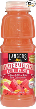 Langers Watermelon Fruit Punch 15.2 Fl Oz (Pack of 12)