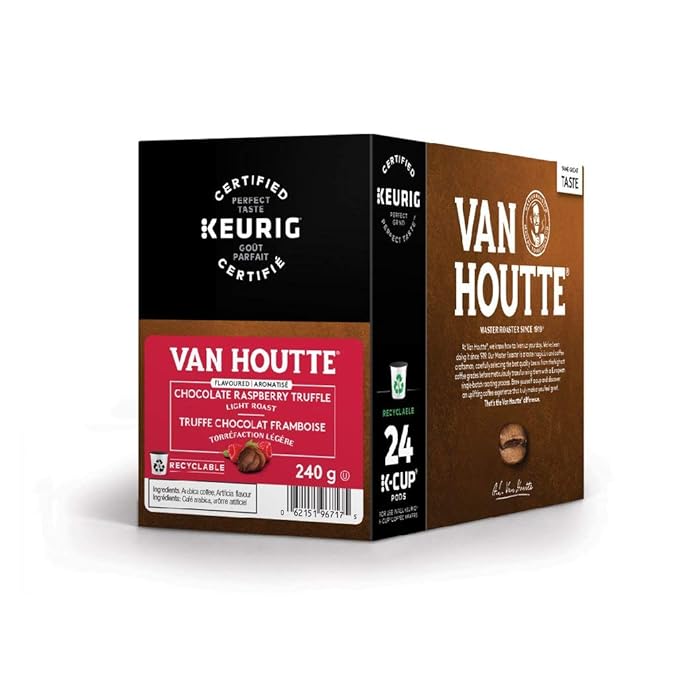 Van Houtte Chocolate Raspberry Truffle Coffee K-cup Pods 96-Pack (4 Packs of 24 Each) (Imported from Canada)