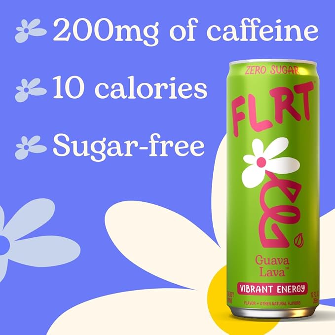 FLRT Energy Guava Lava Clean Energy Energy Drink 12 Fl Oz (Pack of 12)
