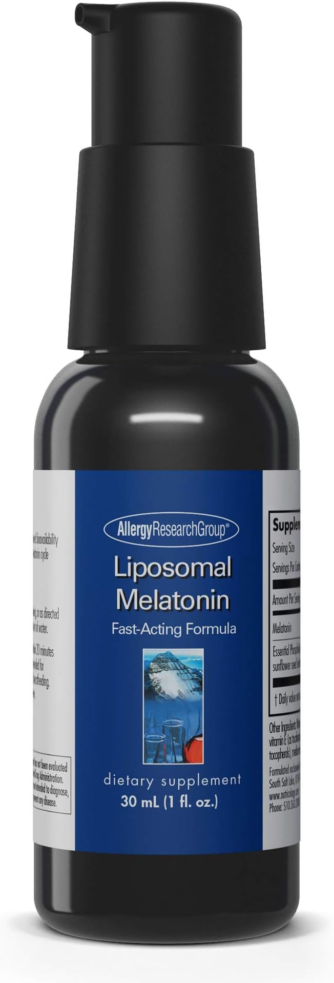 Allergy Research Group Liposomal Melatonin Supplement - Oral Sleep Spray for Adults 1mg Liquid Melatonin Pure Fast Acting Formula - 1 Fl Oz