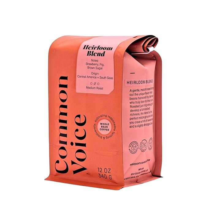 Heirloom Common Voice Coffee - Roasted by 8th &amp Roast Coffee Co. - Whole Bean Coffee - 2 Pound Bag
