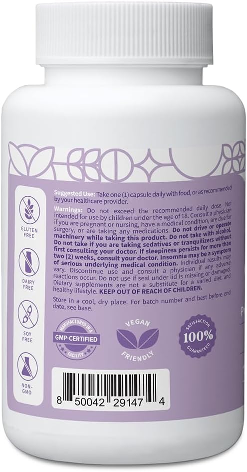 Pattern Wellness Sleep Complex – Supports Relaxation &amp Healthy Sleep Patterns – with Melatonin L-Theanine &amp Magnesium – 30 Vegan Capsules