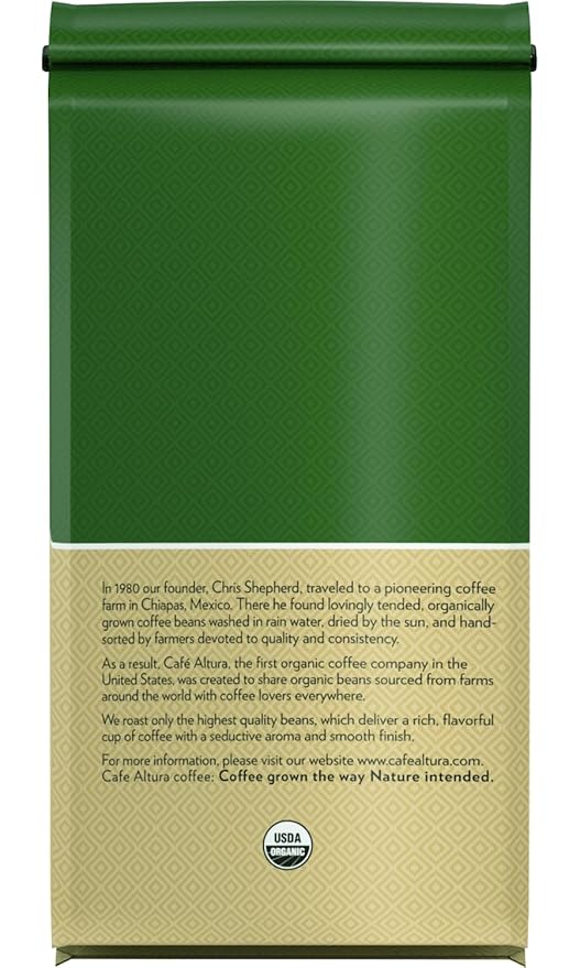 Cafe Altura Whole Bean Organic Coffee San Francisco Dark Roast 2 lb Bag