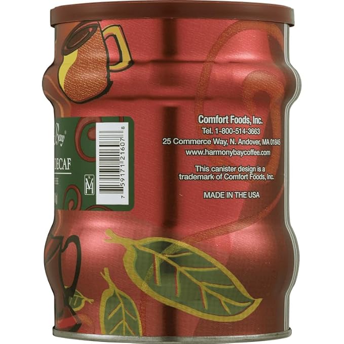 Harmony Bay Hazelnut Decaf Ground Coffee Net Wt. 12 Oz (Pack of 4)