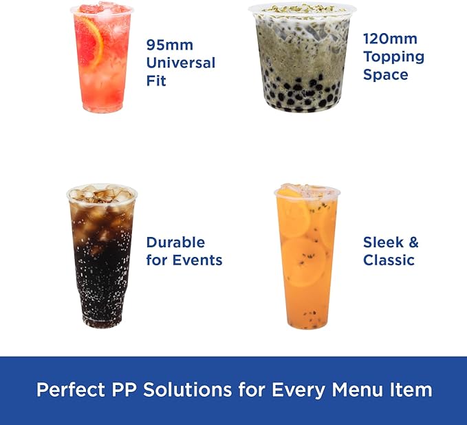 Karat [52oz - 300ct PP Plastic Cold Disposable Plastic Cups - BPA-Free 117mm Diameter Drinking Cups for Cold Beverages Iced Coffee Water Ideal for Parties and Events