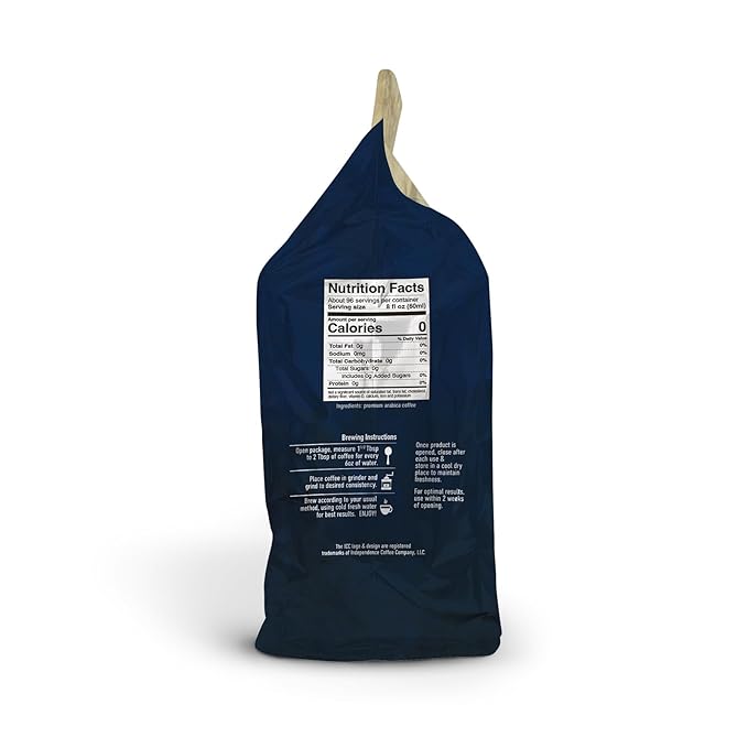 Independence Coffee Co. JackHammer Bold and Earthy Dark Roast Whole Bean Coffee 24 Ounce Bag (Packaging May Vary)