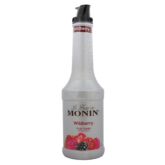 Monin - Wildberry Purée Rich Berry Flavor Great for Teas Sodas Cocktails &amp More Natural Flavors No Artificial Sweeteners or Ingredients Gluten-Free Vegan Non-GMO Clean Label (1 Liter)