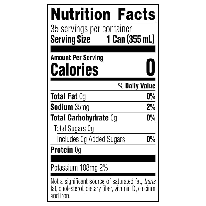 Zero Sugar Soda Lemon-Lime Sparkling Water 12 fl oz Cans (Pack of 35) - Caffeine-Free Zero Calories