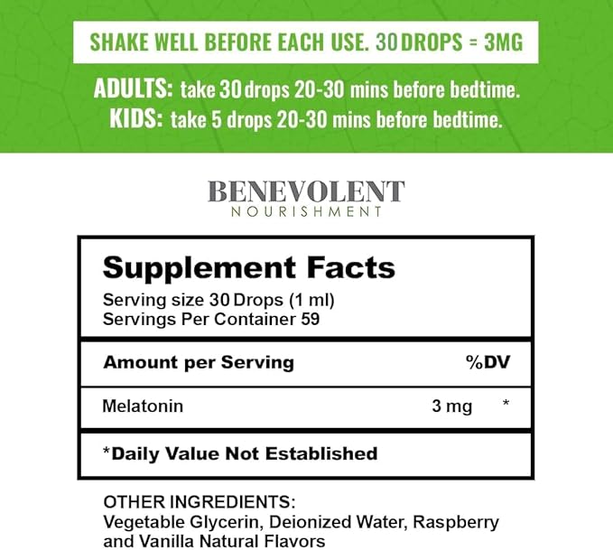 Liquid Melatonin for Kids and Adults 3mg &amp Liquid Chlorophyll Bundle - Natural Sleep Aid Drops Berry Vanilla Flavor Made in USA - Sleep Support &amp Skin Support