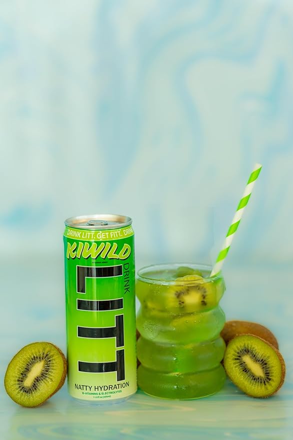 DRINK LITT KIWILD | KIWI | Natty Hydration | Natural Electrolytes | B Vitamins | 11 oz (Pack Of 12)