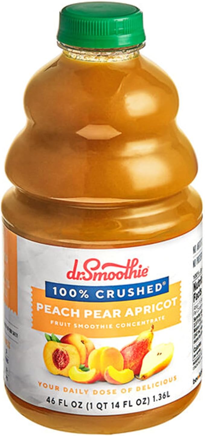 100% Crushed Peach Pear Apricot Fruit Smoothie Mix 46 fl. oz. WS-103DR100PEAA-NF