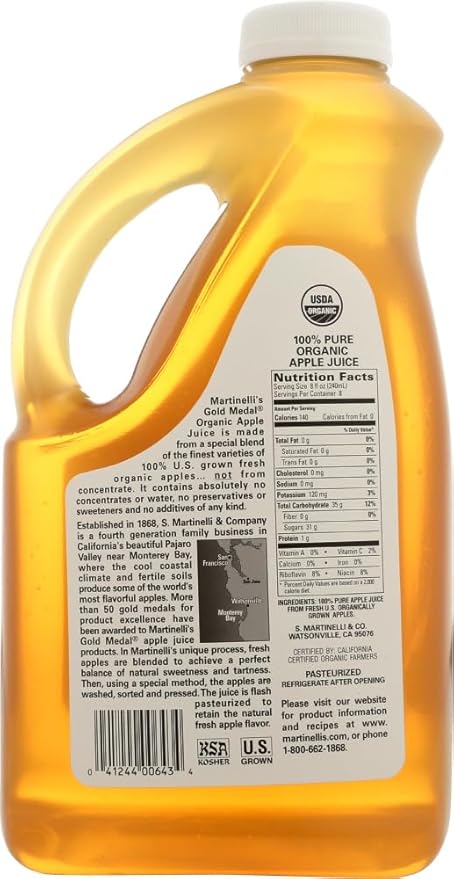 Martinelli's Apple Juice Organic 64-Ounce (Pack of 3)