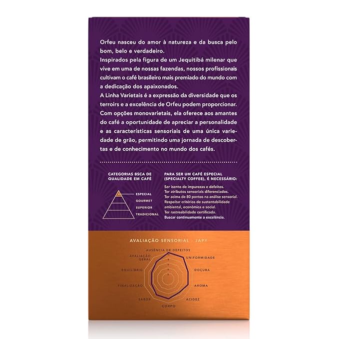 Japy Roasted and Ground Coffee 8.8 oz – Notes of Dark Chocolate Chestnut and Hazelnut – Striking and Long Finish – Café Orfeu