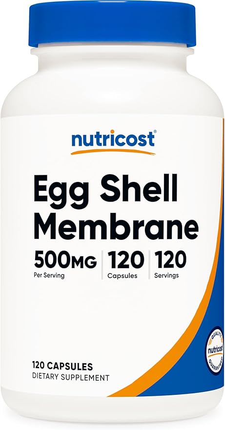 Nutricost Egg Shell Membrane 500 MG Per Serving 120 Capsules - GMO Free Gluten Free